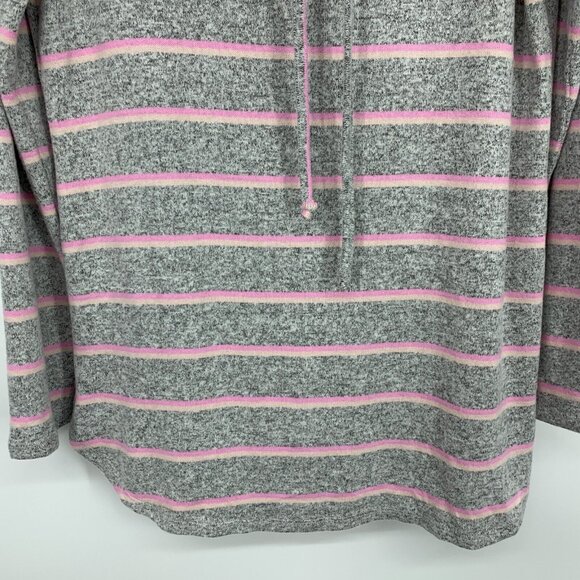 Market & Spruce Molly Top Gray Pink Stripe Cowl Neck Long Sleeve NWT - Picture 6 of 10
